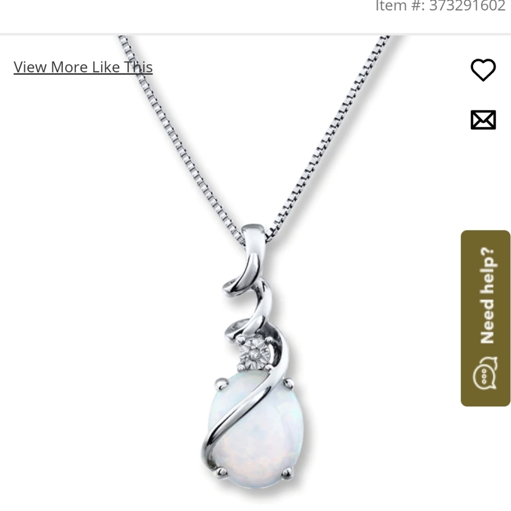 Opal necklace with Diamond accent in Sterling Silver